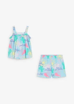 Top y pantalón corto (conjunto de 2 piezas) de algodón orgánico puro