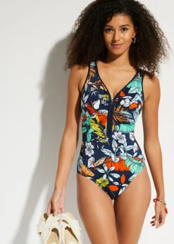 Traje de baño con cremallera
