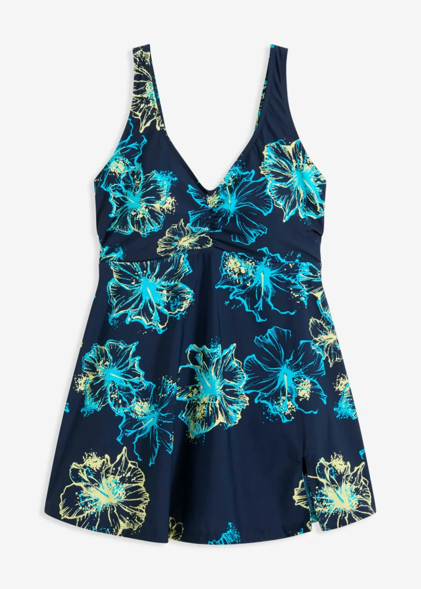 Traje de baño con efecto moldeador medio y escote en V