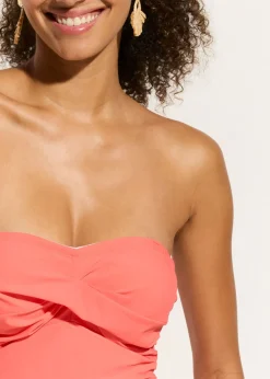 Traje de baño con efecto moldeador medio y aspecto cruzado