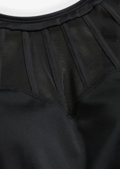 Traje de baño con efecto moldeador medio y malla transparente
