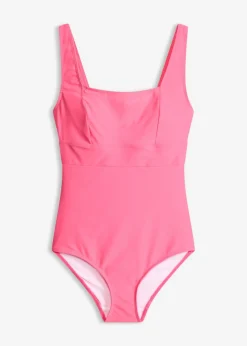 Traje de baño con efecto moldeador medio con escote cuadrado