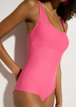 Traje de baño con efecto moldeador medio con escote cuadrado