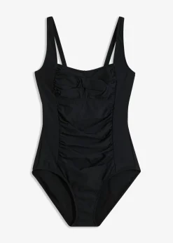 Traje de baño con efecto moldeador medio y aspecto cruzado