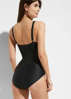 Traje de baño con efecto moldeador medio y aspecto cruzado
