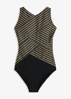 Traje de baño con efecto moldeador medio y aspecto cruzado