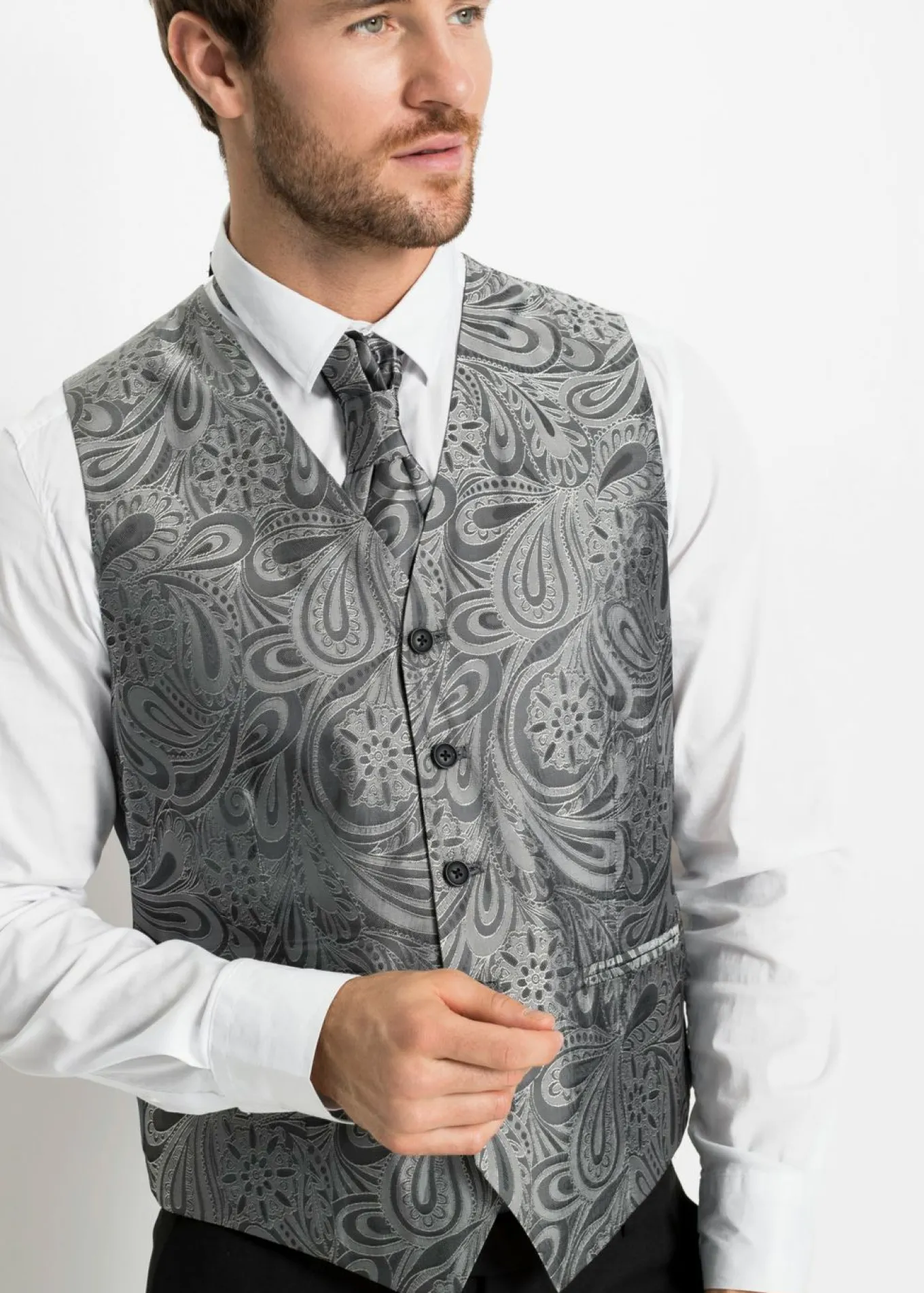 Traje de boda (5 piezas) con chaleco y plastrón, regular fit