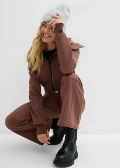 Traje de esquí de softshell con forro cálido y material impermeable