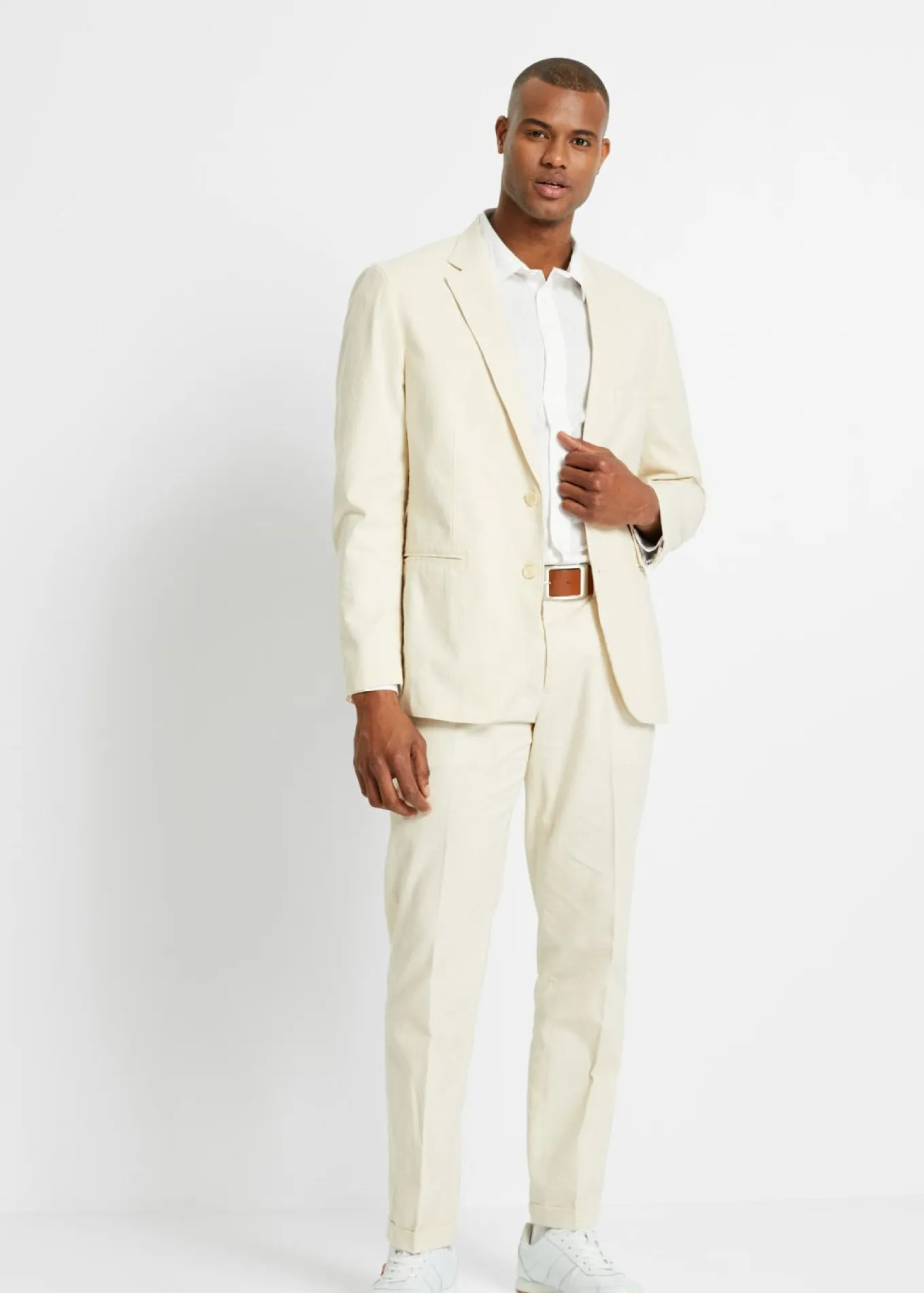 Traje de mezcla de lino ligero, regular fit (2 piezas)