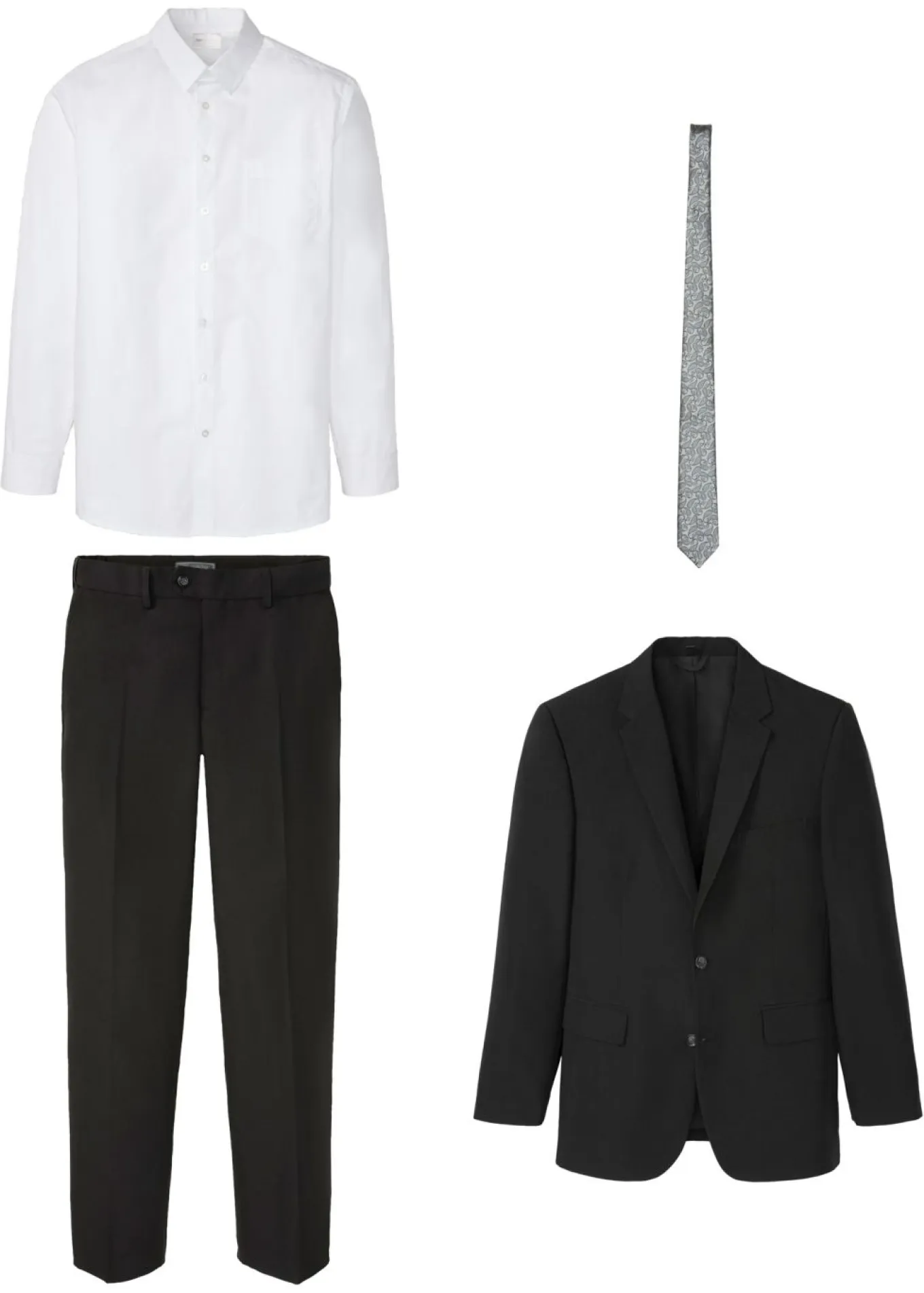 Traje (4 piezas) con camisa y corbata, regular fit