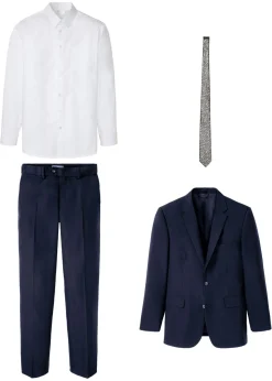 Traje (4 piezas) con camisa y corbata, regular fit