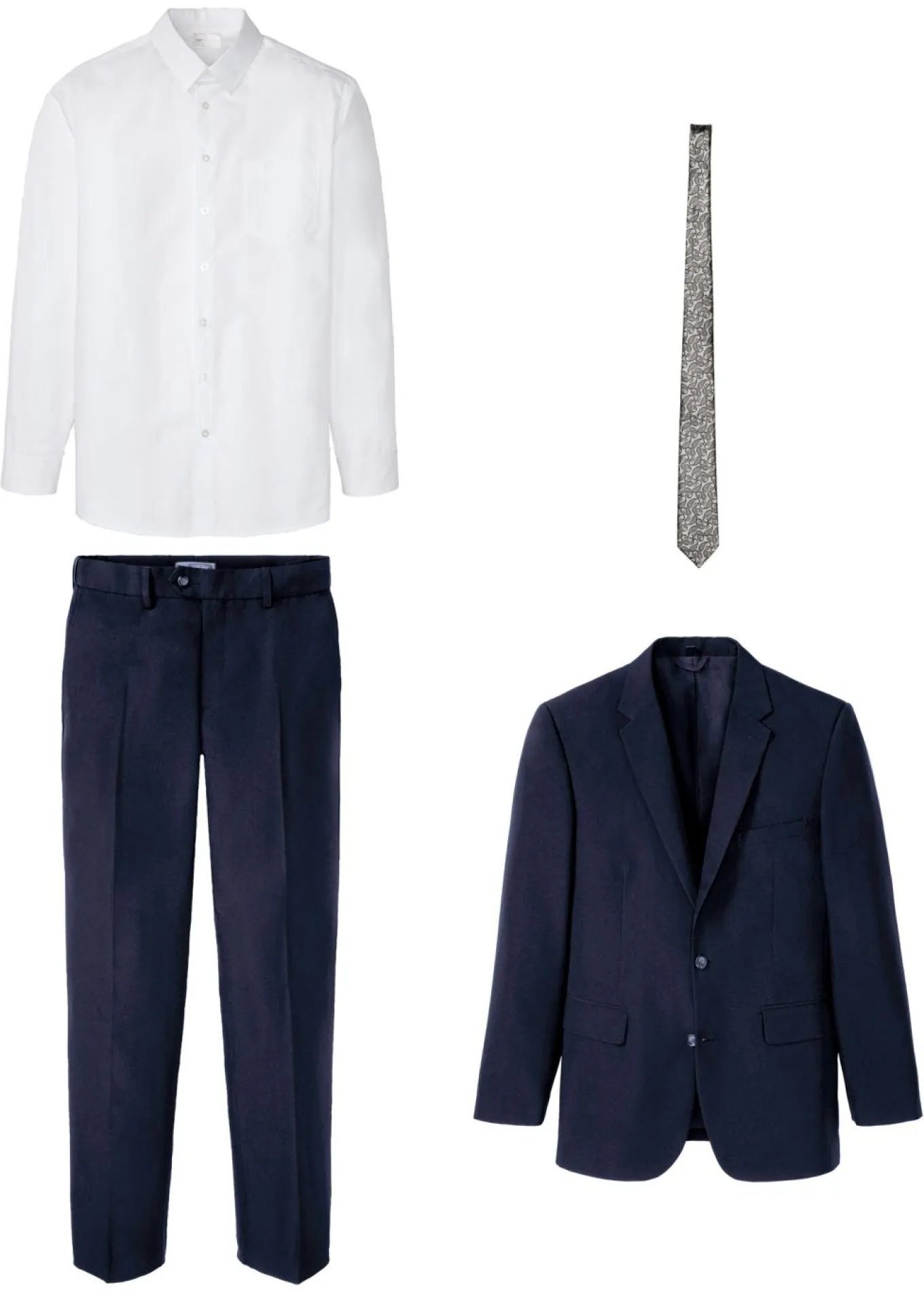Traje (4 piezas) con camisa y corbata, regular fit