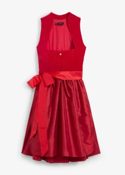 Traje tirolés con corpiño de terciopelo y delantal de satén (2 piezas)