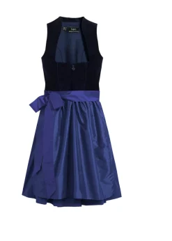 Traje tirolés con corpiño de terciopelo y delantal de satén (2 piezas)