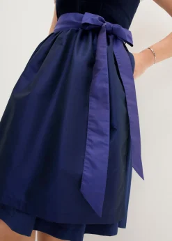 Traje tirolés con corpiño de terciopelo y delantal de satén (2 piezas)