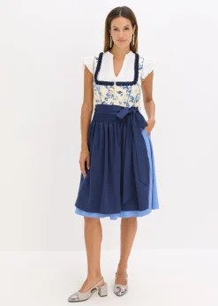 Traje tirolés con delantal bordado (2 piezas)