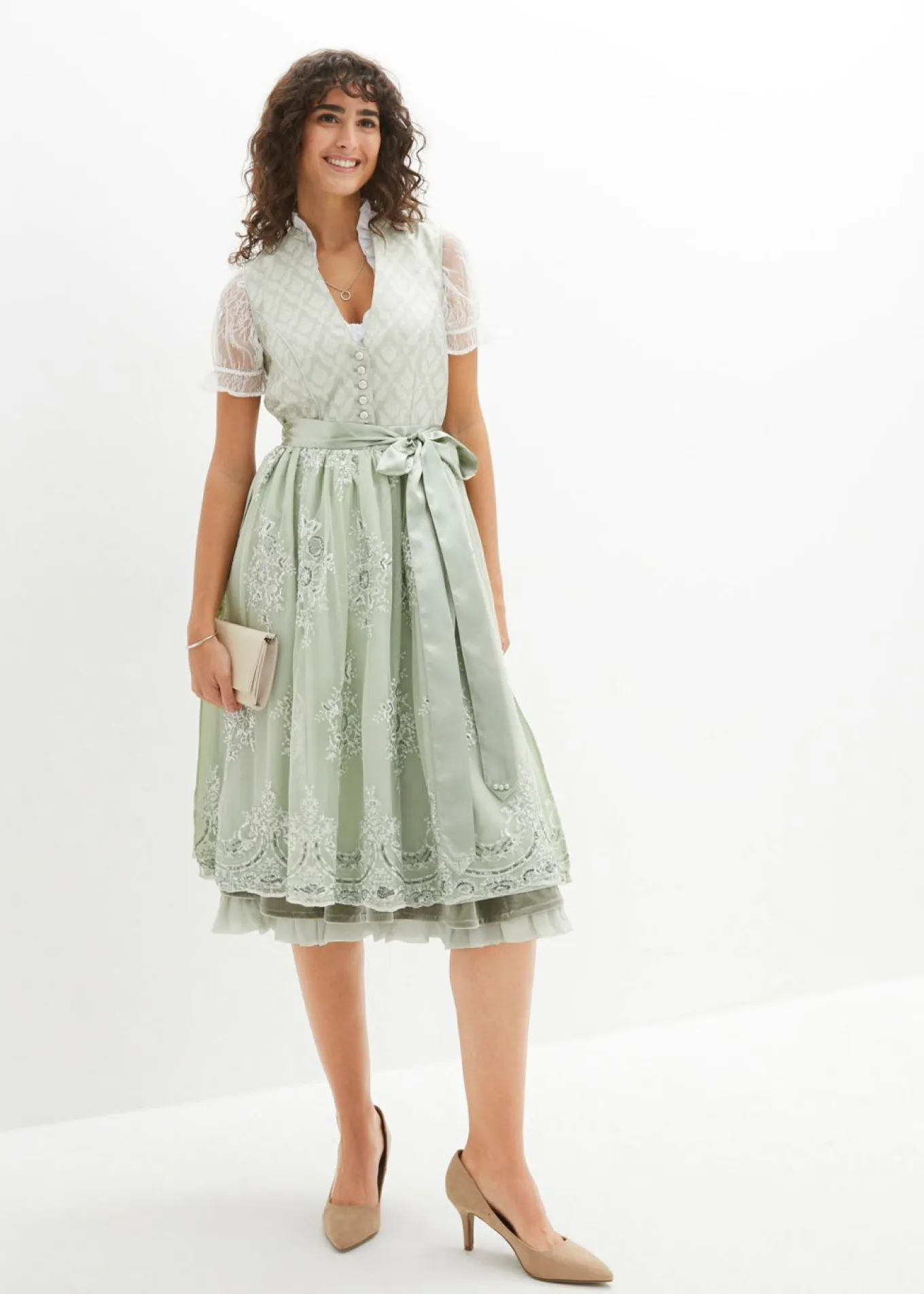 Traje tirolés y delantal (2 piezas)