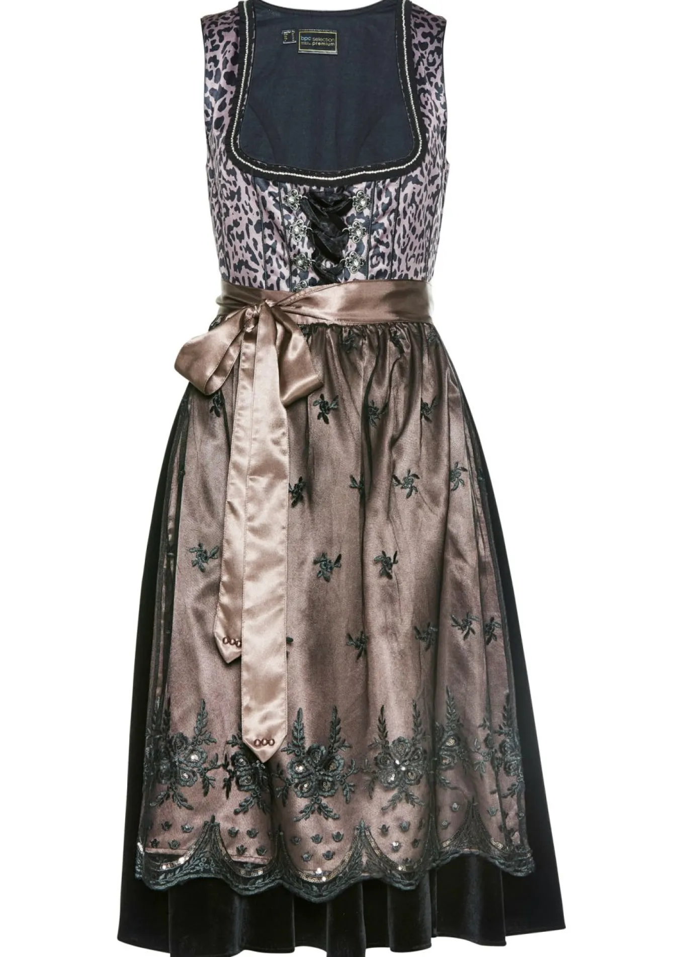 Traje tirolés y delantal (2 piezas)