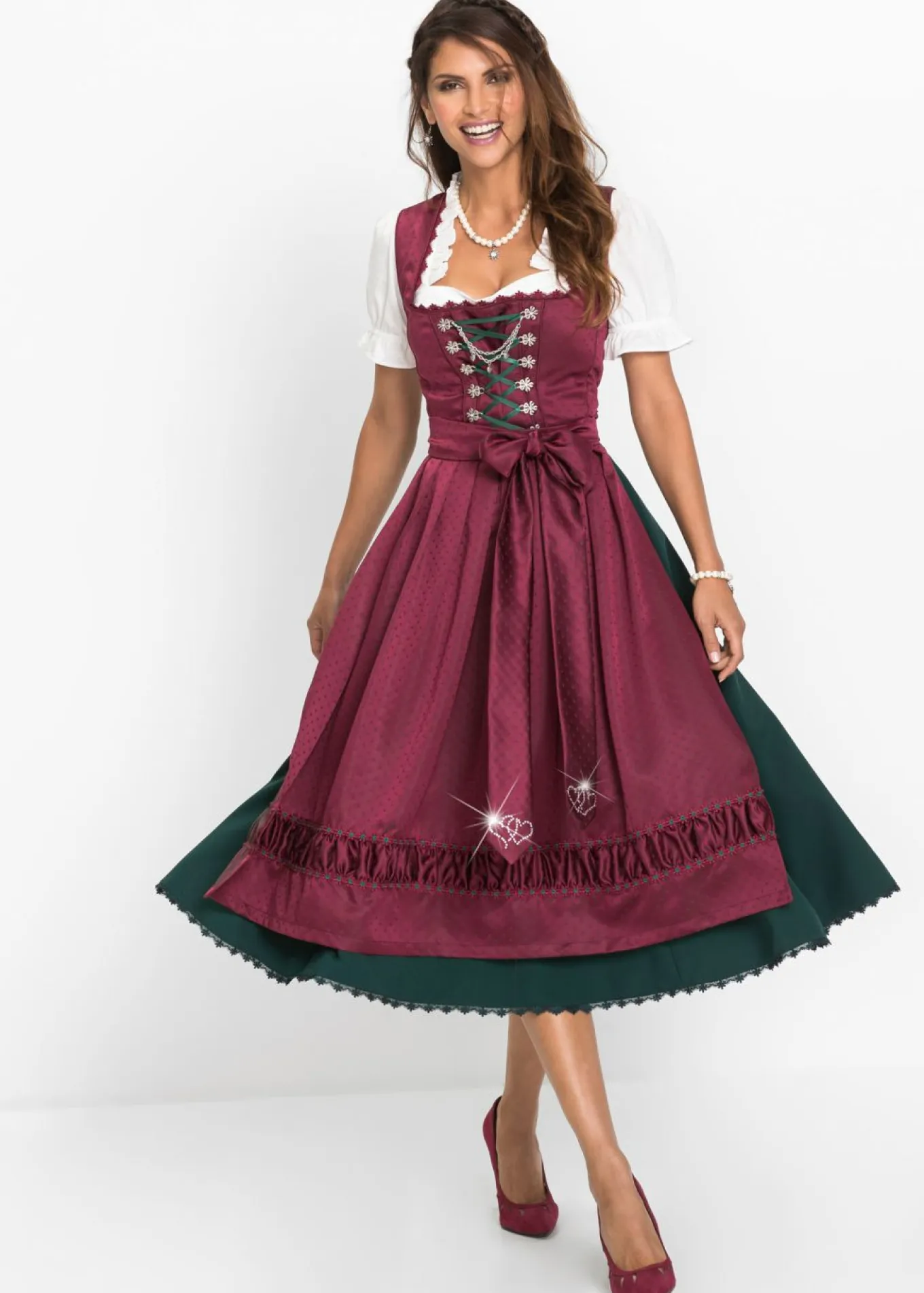 Traje tirolés y delantal (2 piezas)