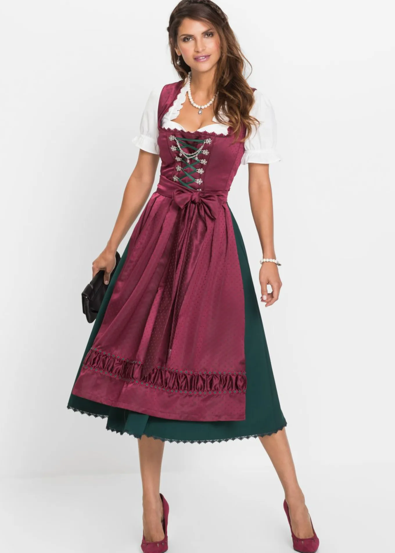 Traje tirolés y delantal (2 piezas)