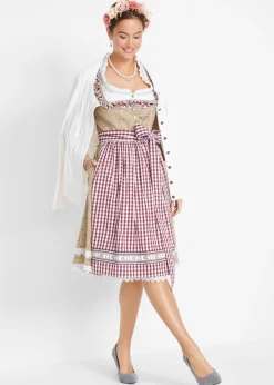 Traje tradicional tirolés con delantal hasta la rodilla