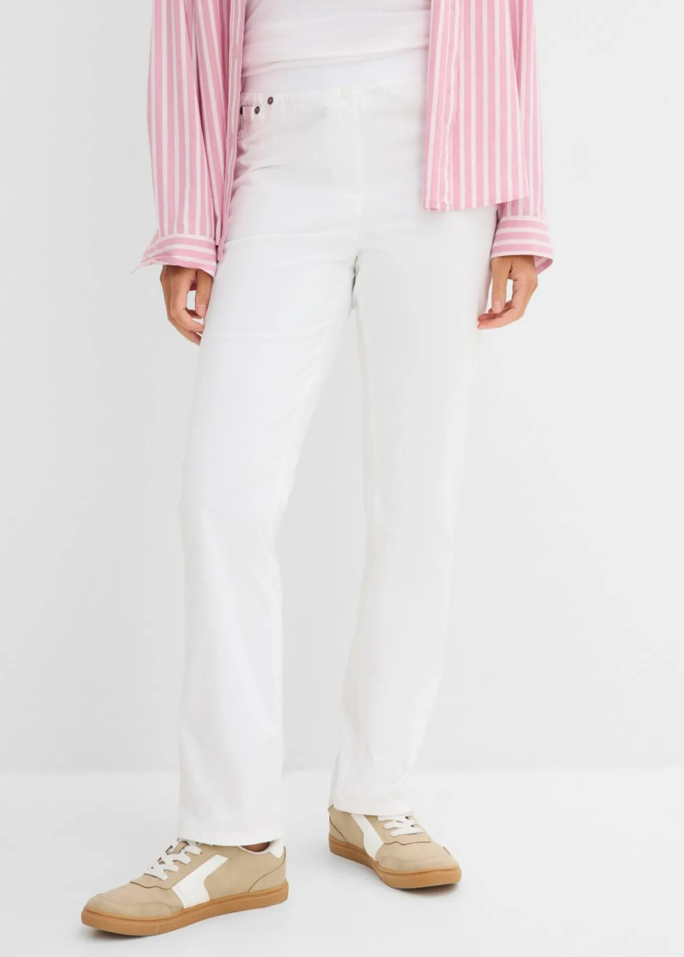 Treggings de sarga de mezcla de algodón elástica