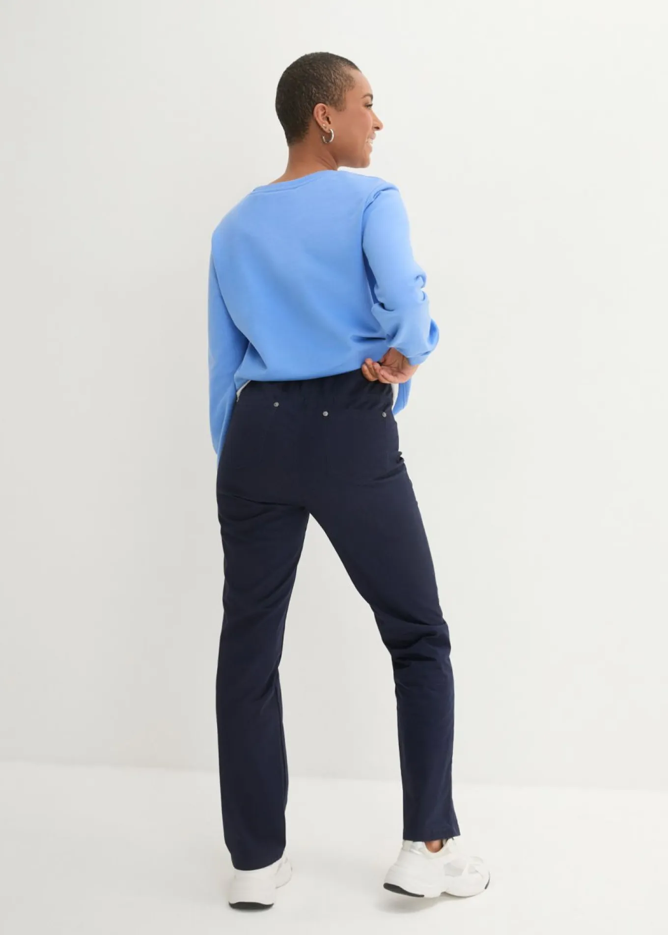 Treggings de sarga de mezcla de algodón elástica