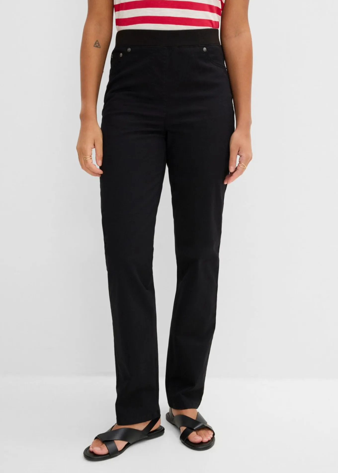 Treggings de sarga de mezcla de algodón elástica