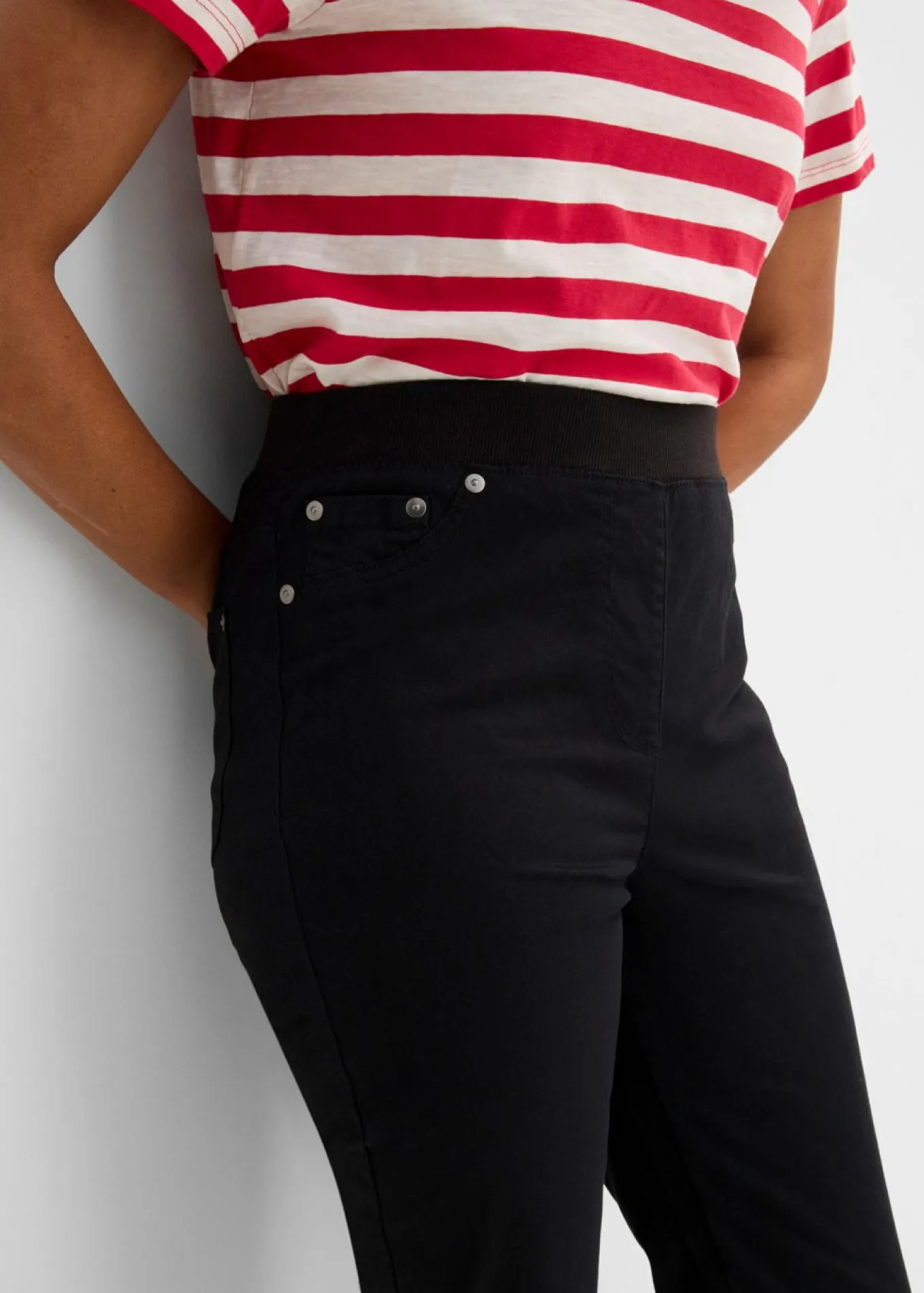 Treggings de sarga de mezcla de algodón elástica