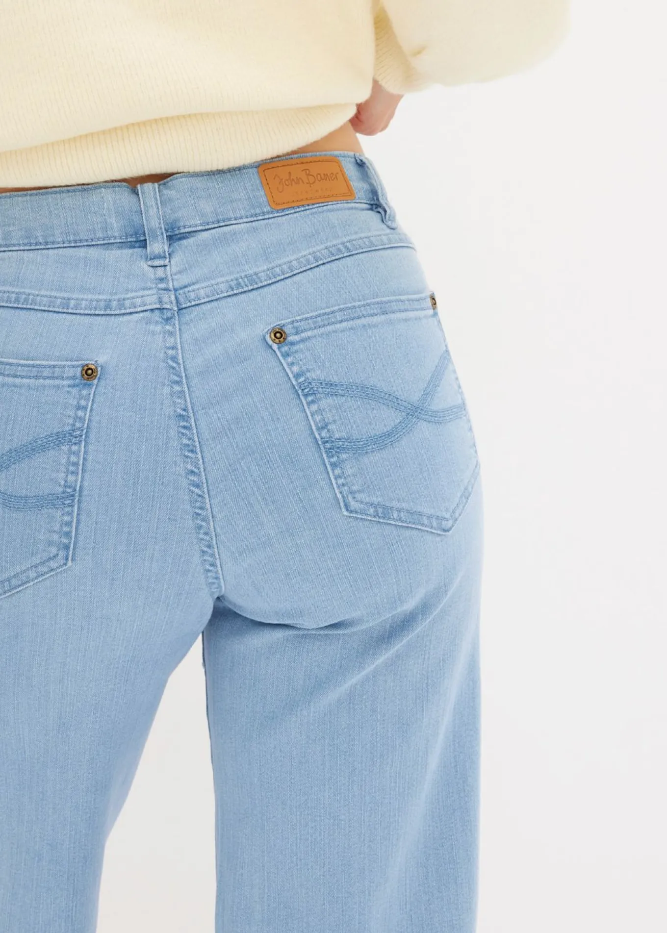 Vaquero de pernera ancha, mid waist, elástico