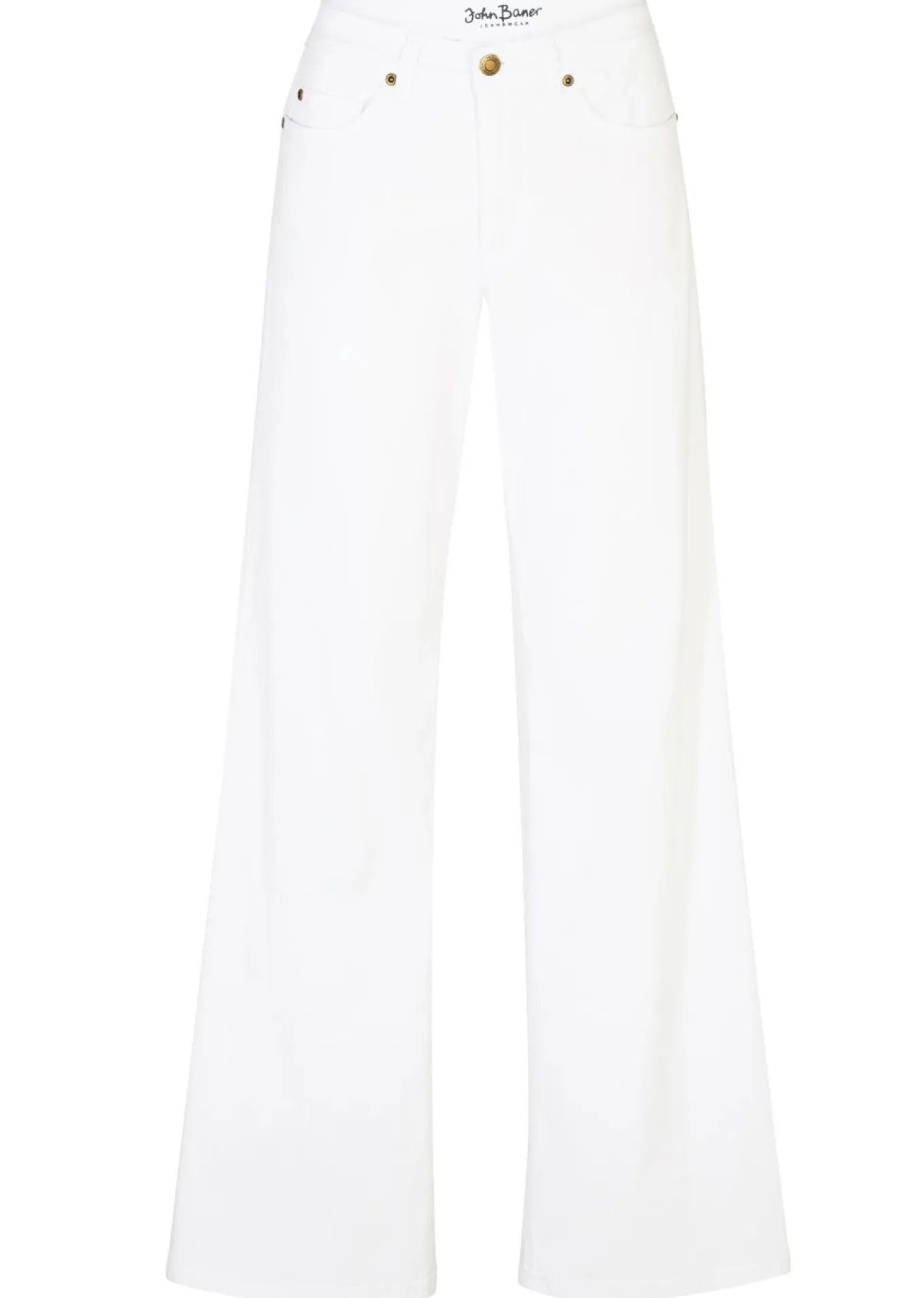 Vaquero de pernera ancha, mid waist, elástico