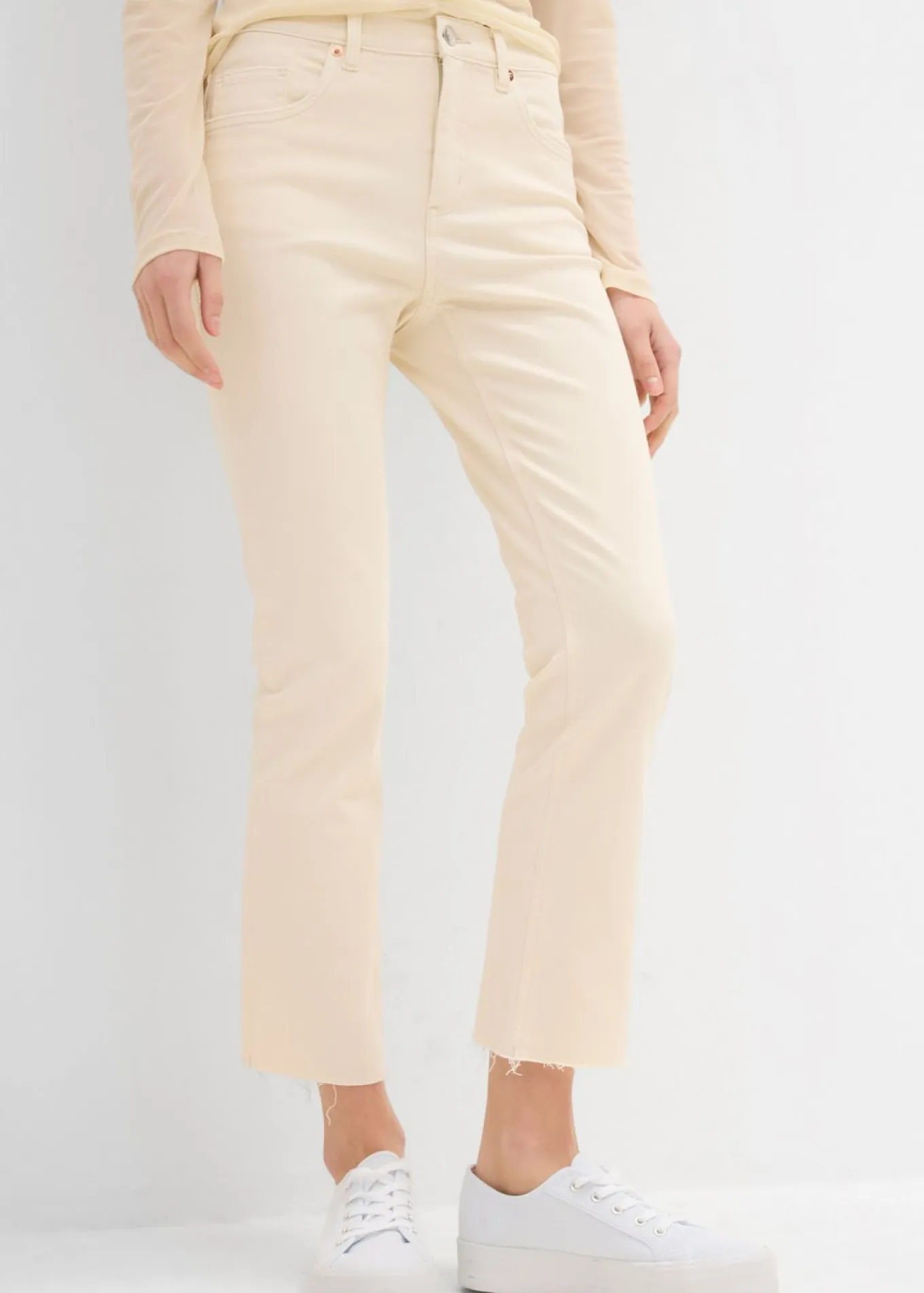 Vaqueros acampanados, high waist, cropped