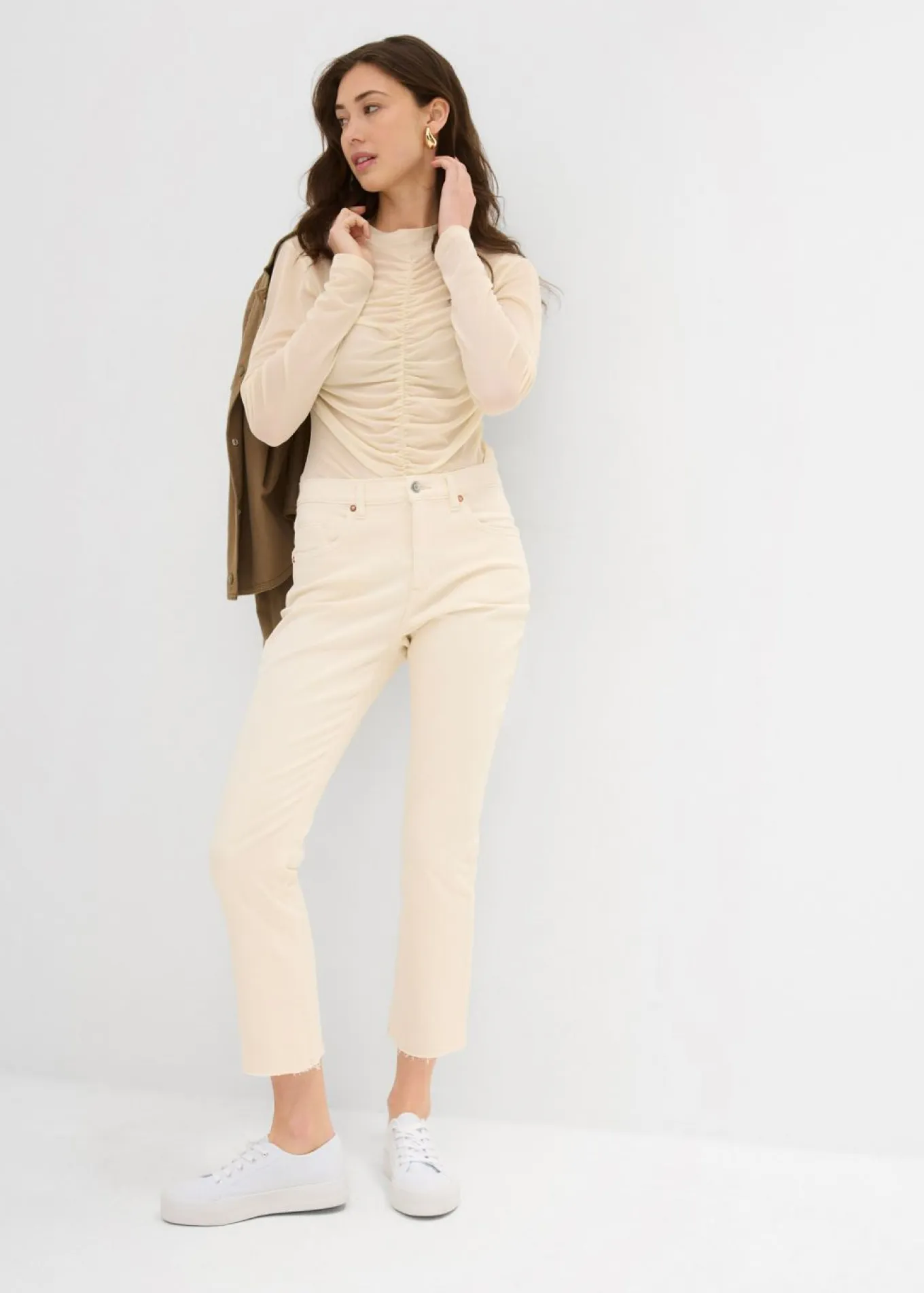 Vaqueros acampanados, high waist, cropped