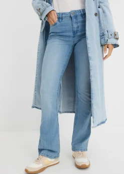 Vaqueros acampanados, mid waist, elásticos