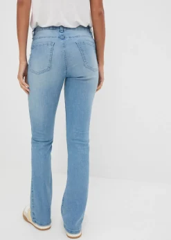Vaqueros acampanados, mid waist, elásticos