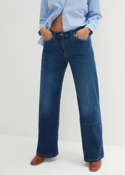 Vaqueros anchos de talle medio con cinturilla cómoda