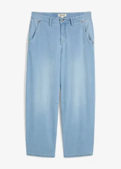 Vaqueros balloon, mid waist, super soft, cropped