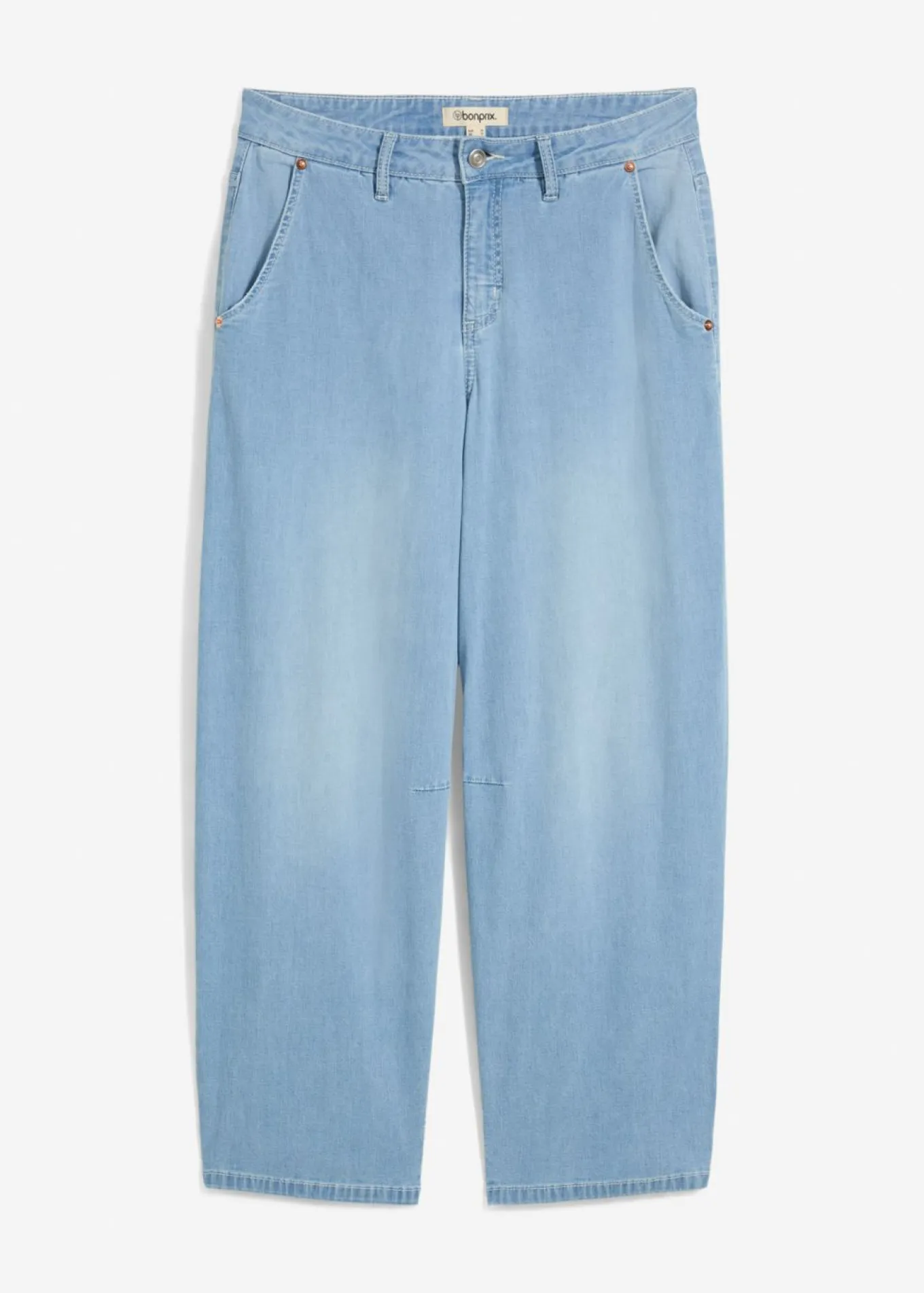 Vaqueros balloon, mid waist, super soft, cropped