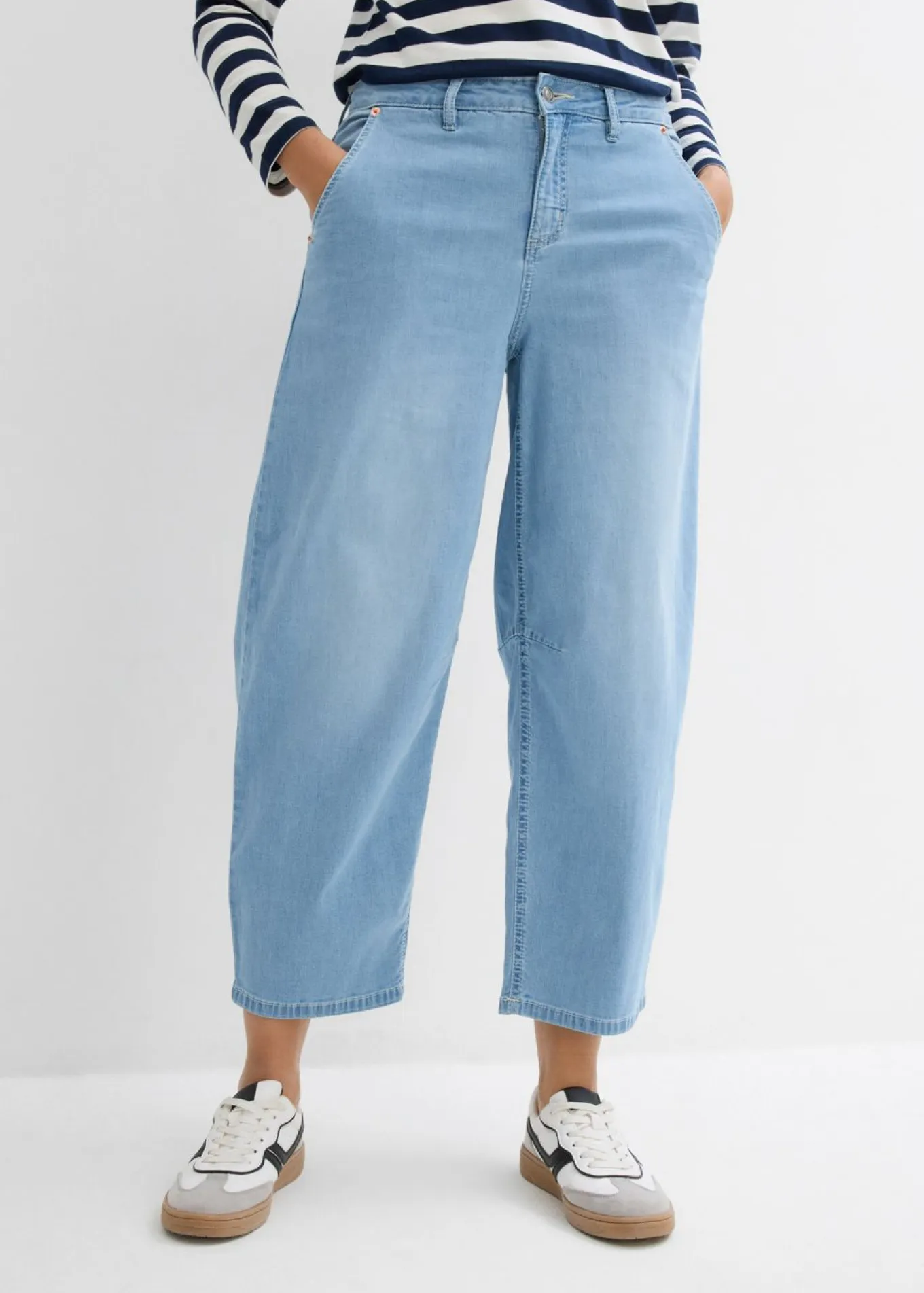 Vaqueros balloon, mid waist, super soft, cropped