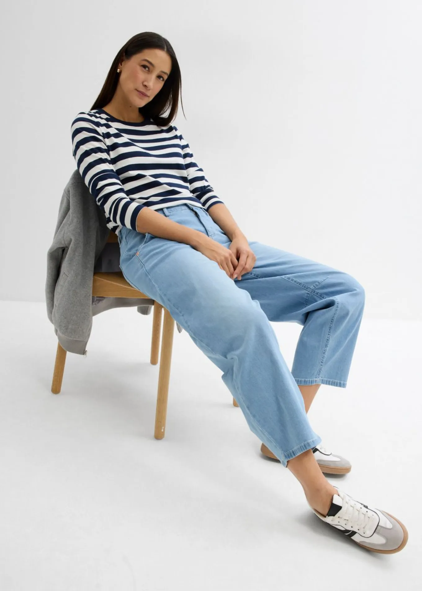 Vaqueros balloon, mid waist, super soft, cropped