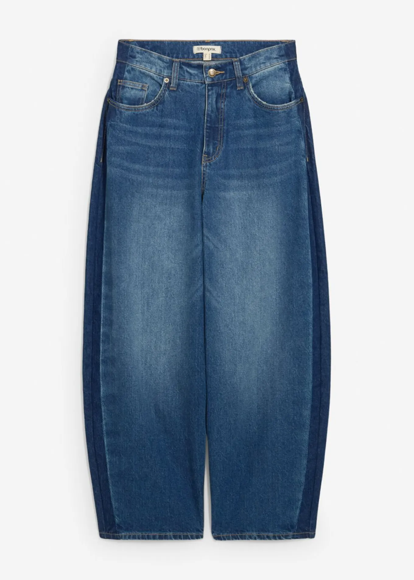 Vaqueros barrel, high waist, cropped