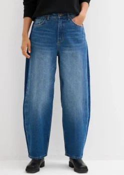 Vaqueros barrel, high waist, cropped