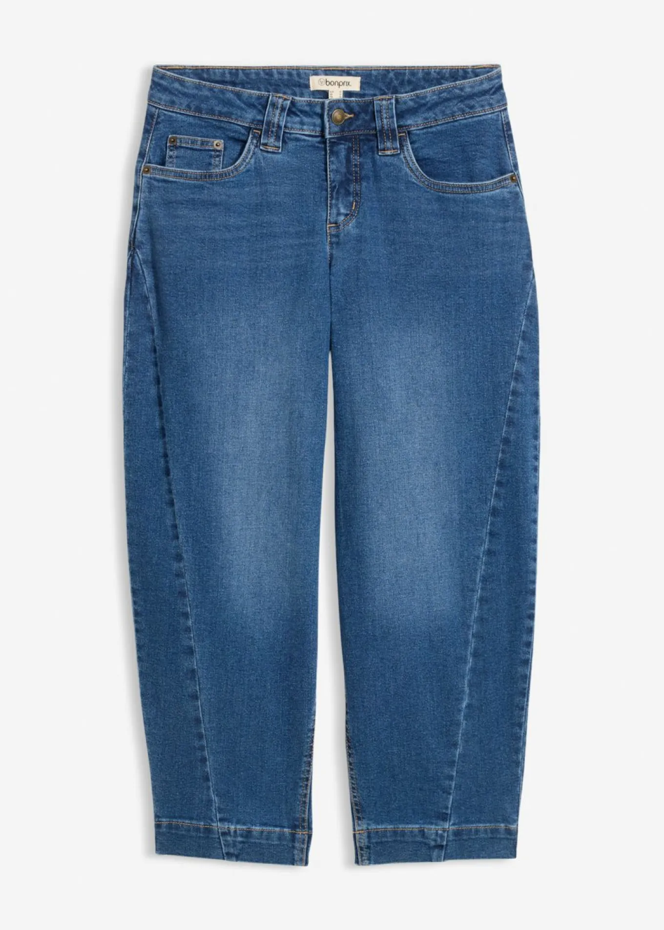 Vaqueros barrel, mid waist, cropped