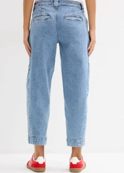 Vaqueros barrel, mid waist, cropped
