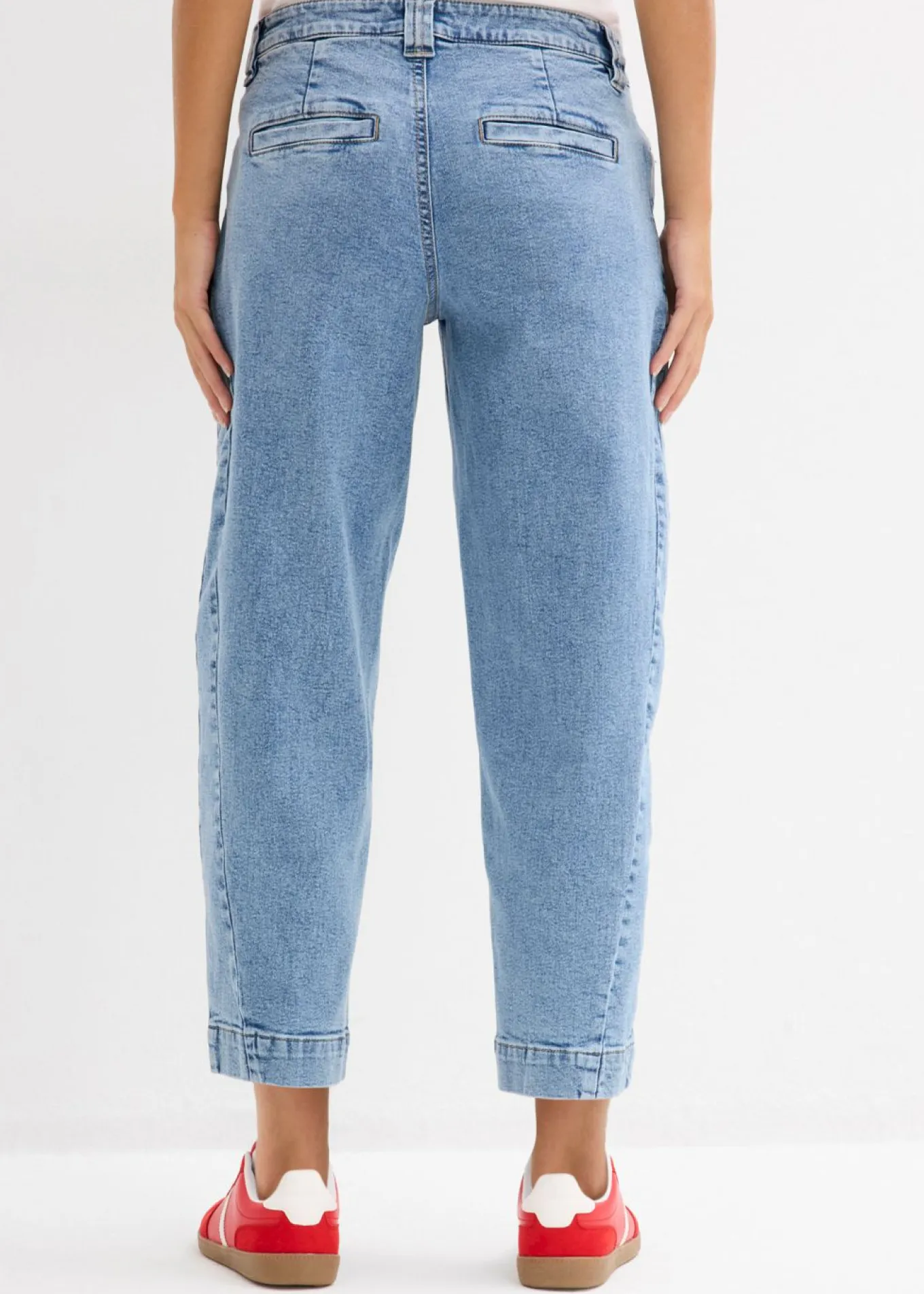 Vaqueros barrel, mid waist, cropped