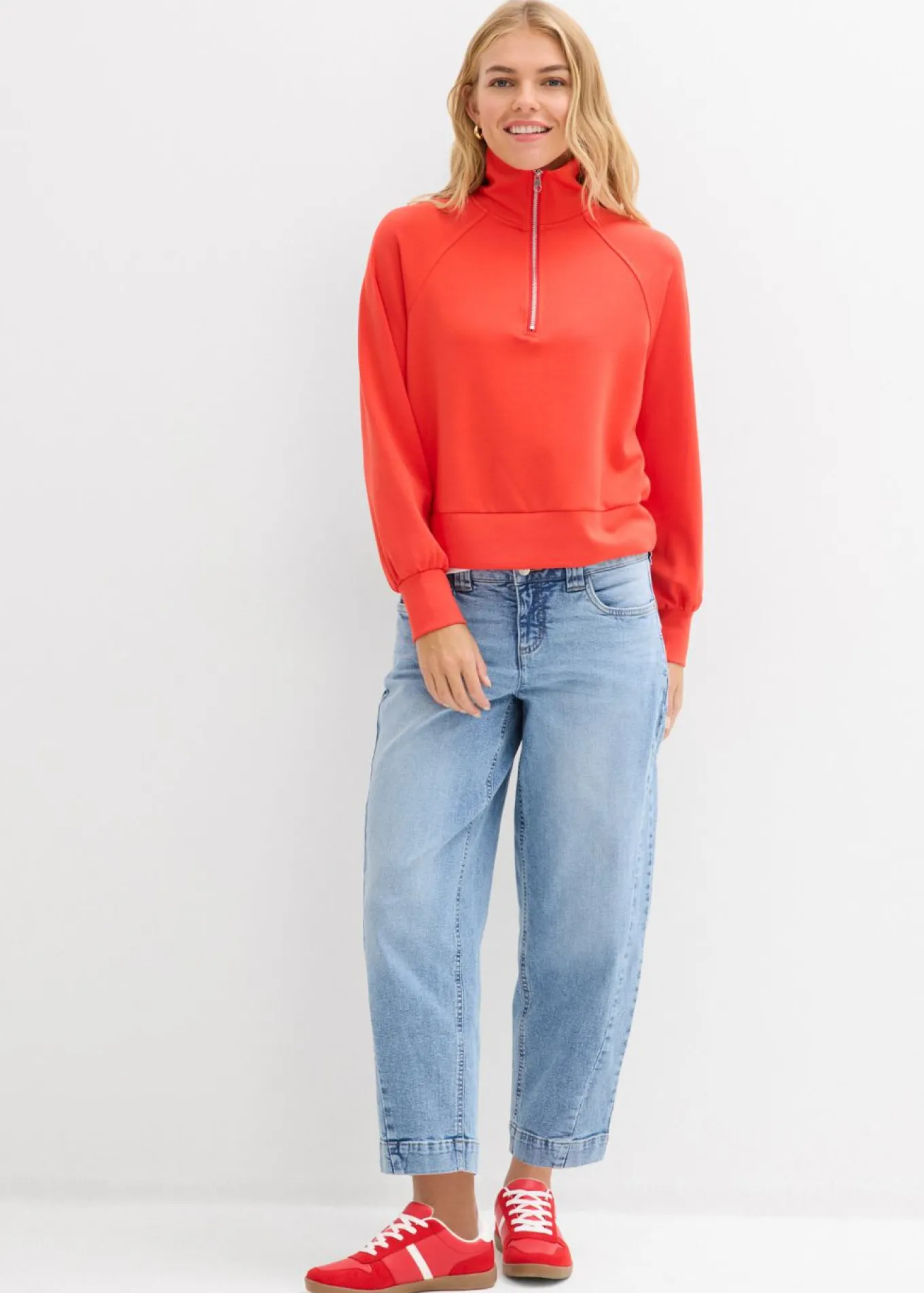 Vaqueros barrel, mid waist, cropped