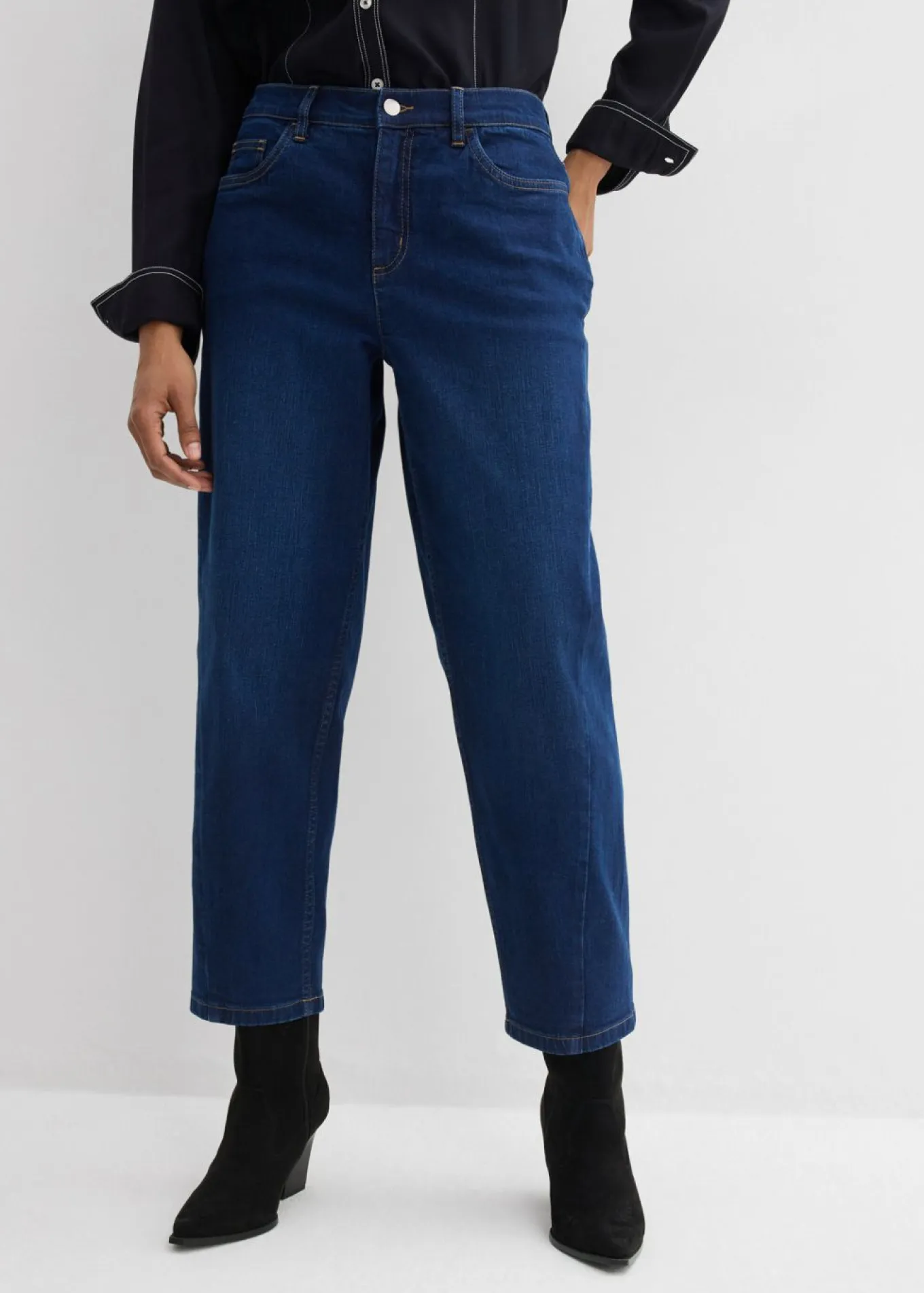 Vaqueros barrel, mid waist, de algodón orgánico