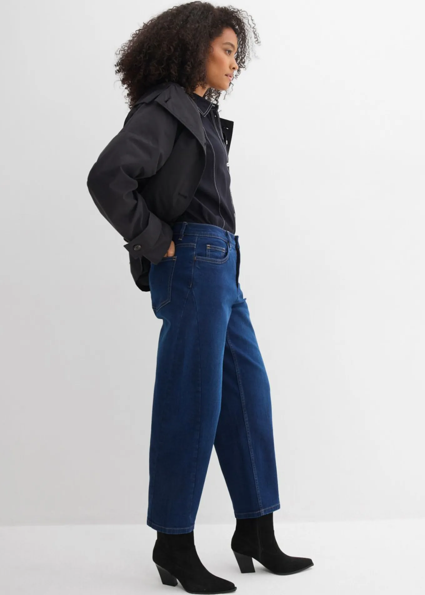 Vaqueros barrel, mid waist, de algodón orgánico