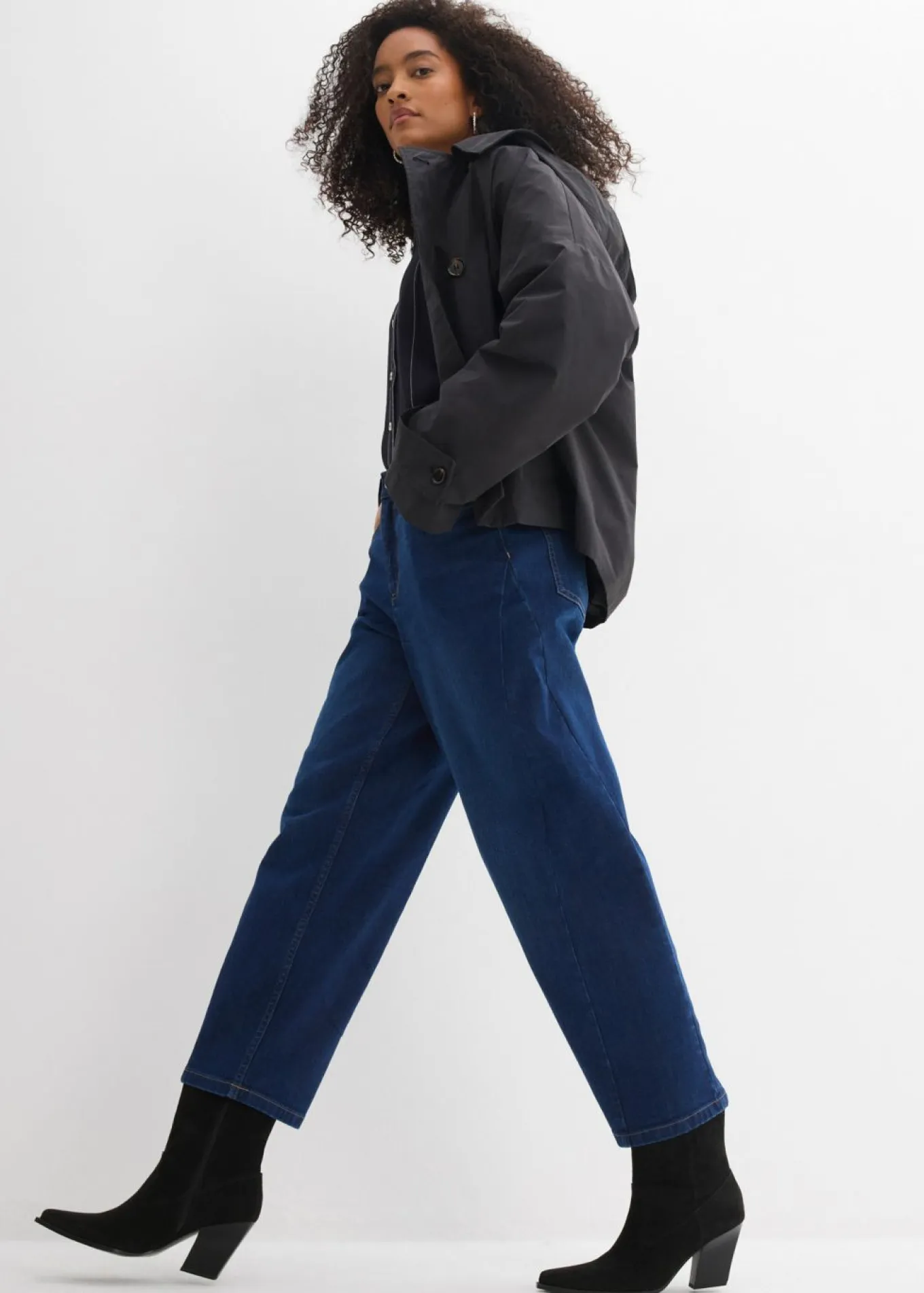 Vaqueros barrel, mid waist, de algodón orgánico