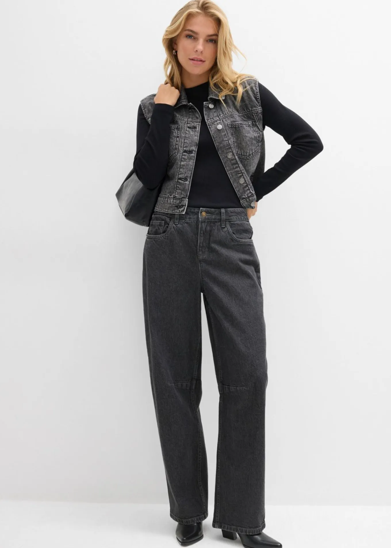 Vaqueros barrel, mid waist
